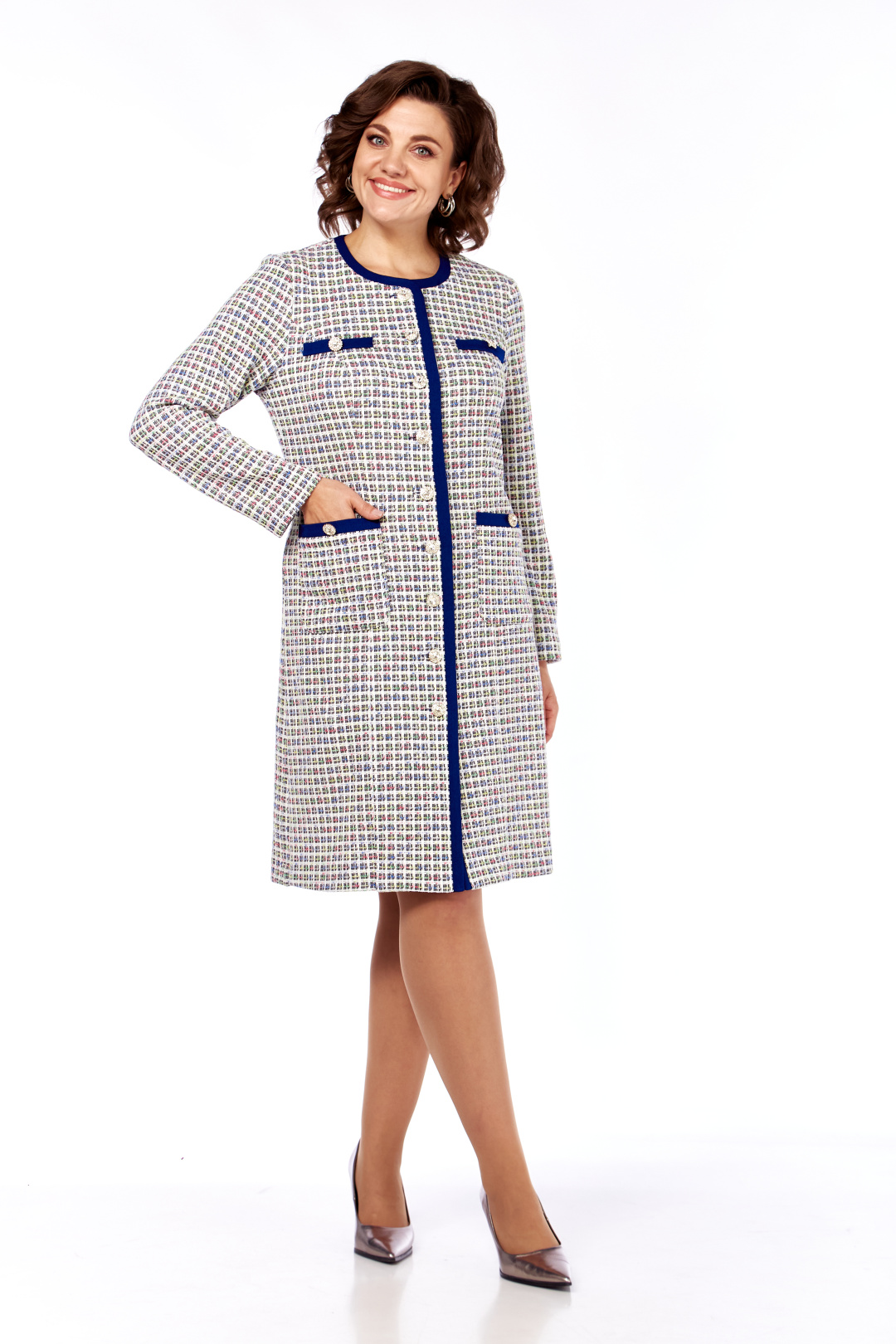 Платье Мода-Версаль 2572 молочно-синий - фото 1