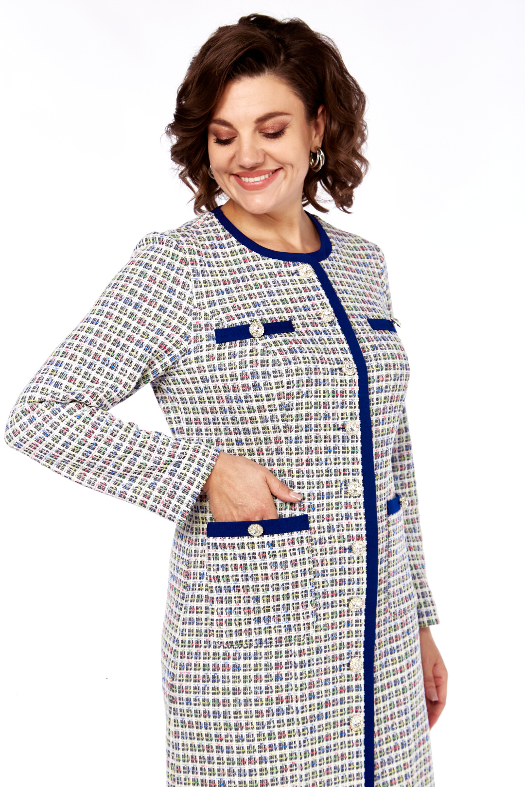 Платье Мода-Версаль 2572 молочно-синий - фото 2