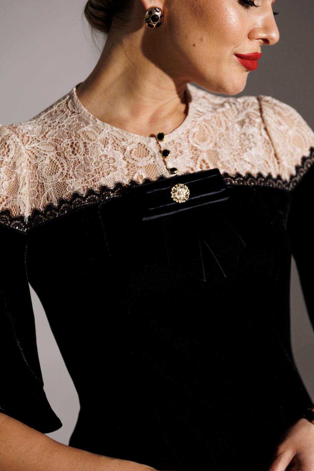 Платье Мода-Юрс 25-2874 черный + бежевый - фото 4