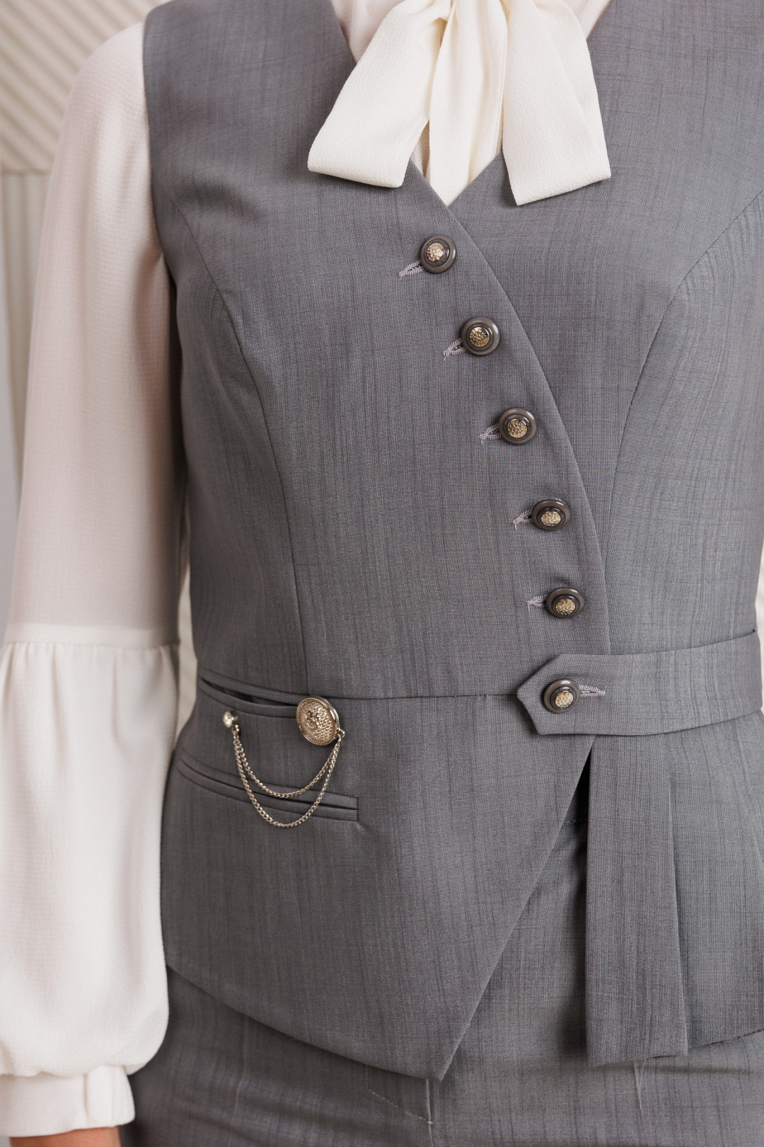 Костюм Мода-Юрс 26-2912 серый меланж - фото 4