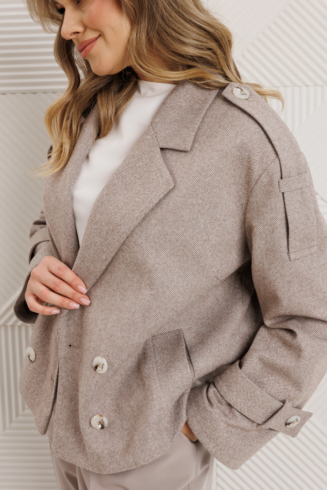 Костюм Мода-Юрс 26-2965 серо-бежевый