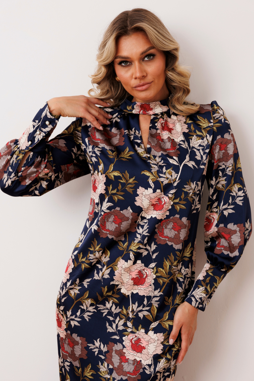 Платье Мода-Юрс 2915 темно-синий + цветы - фото 3