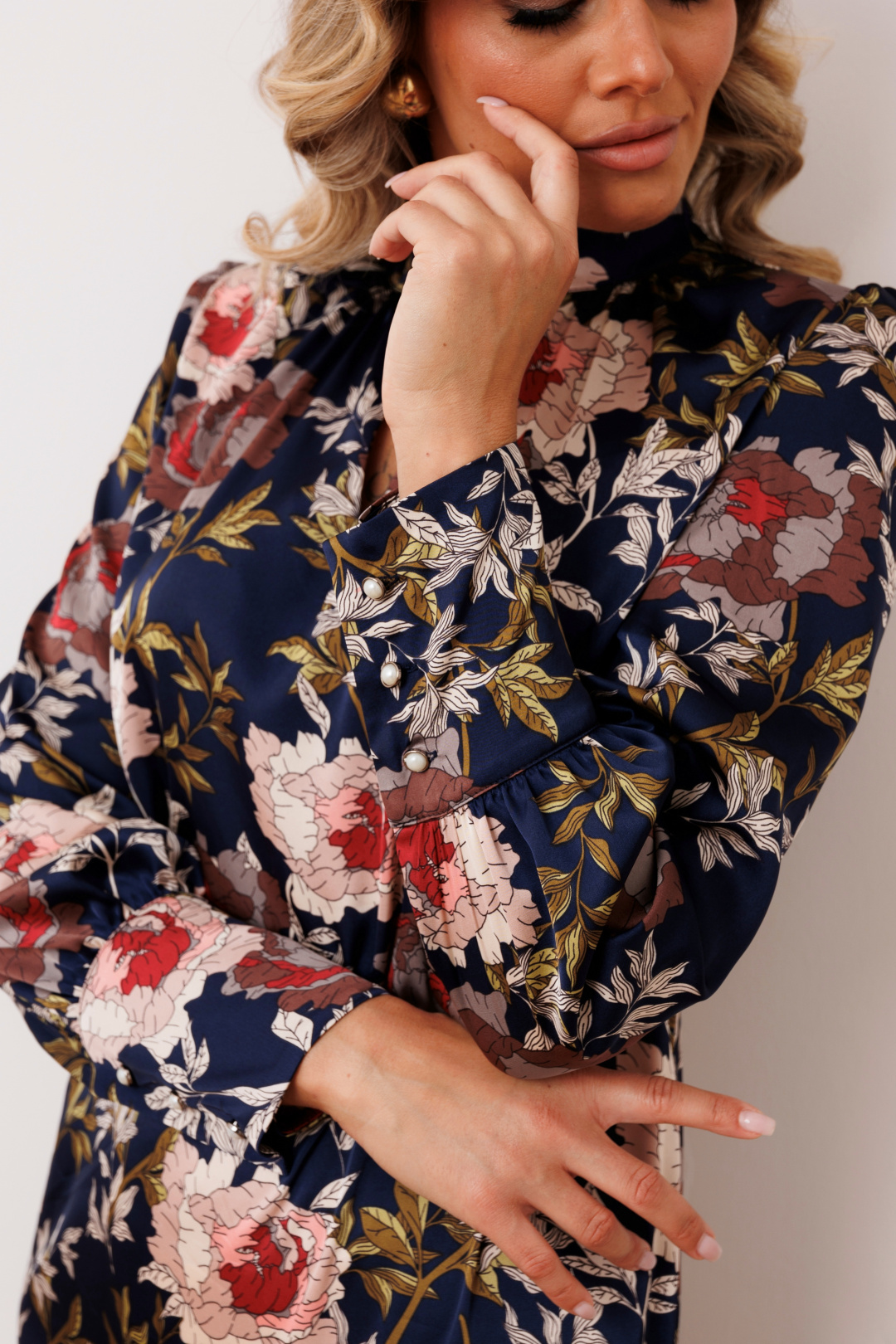 Платье Мода-Юрс 2915 темно-синий + цветы - фото 4