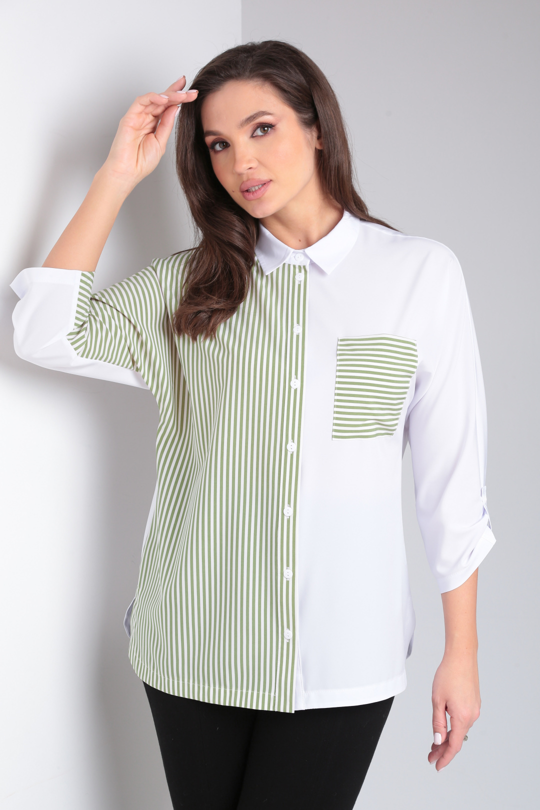 Блузка MODEMA 744-1 мятно-белый - фото 2