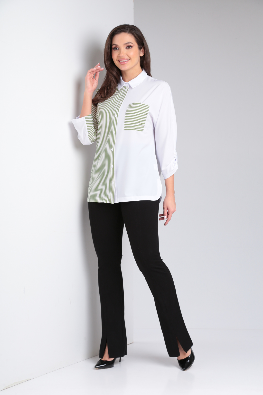 Блузка MODEMA 744-1 мятно-белый - фото 4