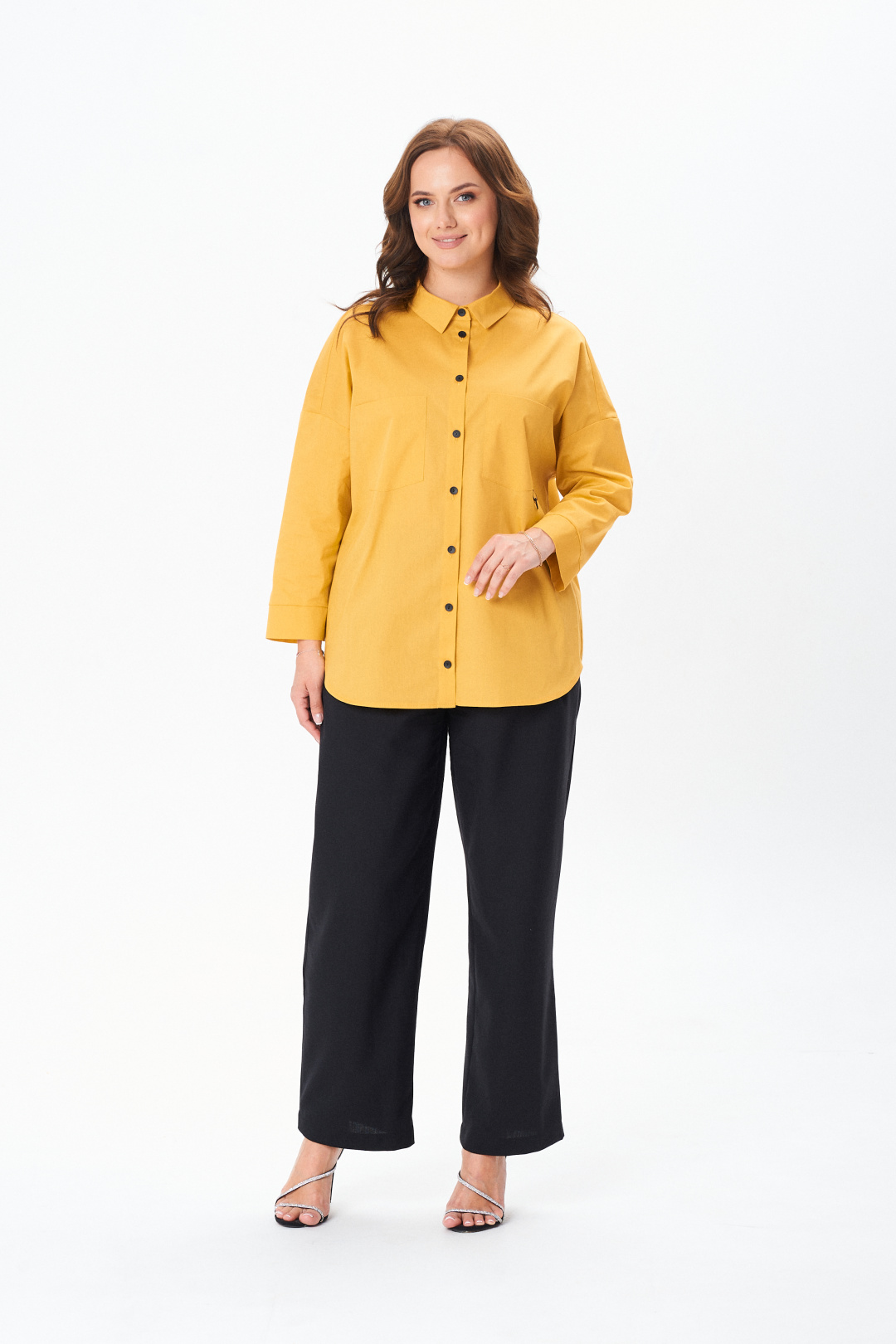 Рубашка MODEMA 752-5 горчица - фото 6