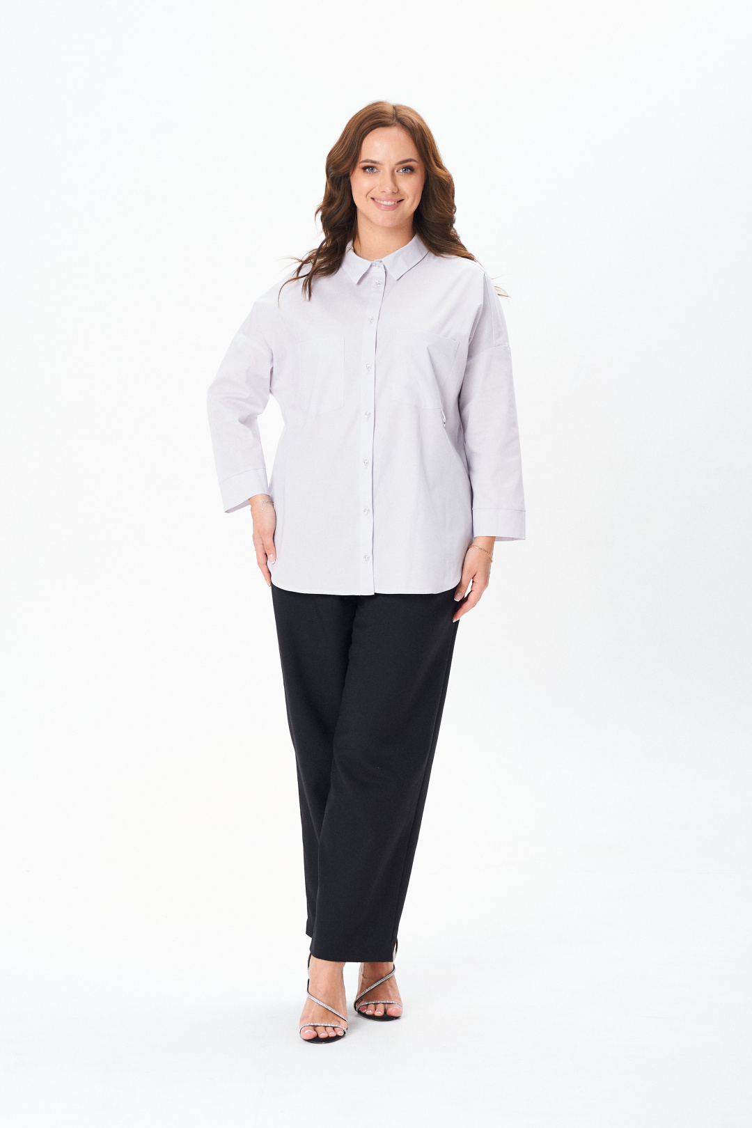 Рубашка MODEMA 752-5 светлая лаванда