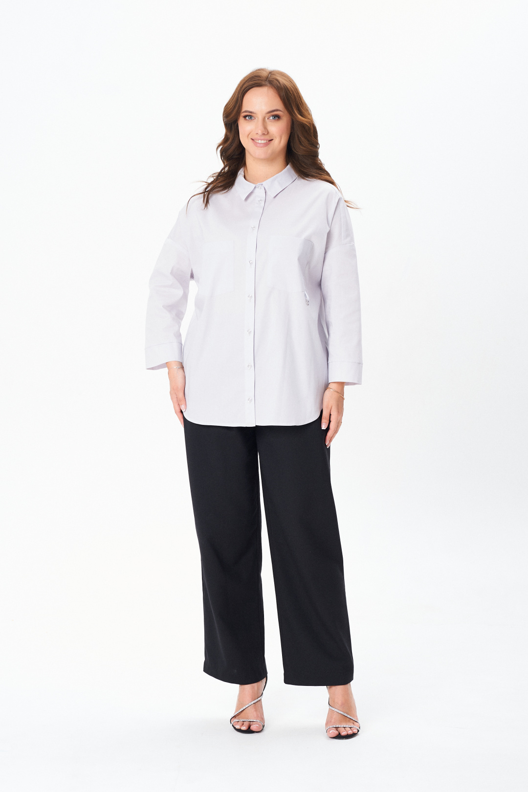 Рубашка MODEMA 752-5 светлая лаванда - фото 5