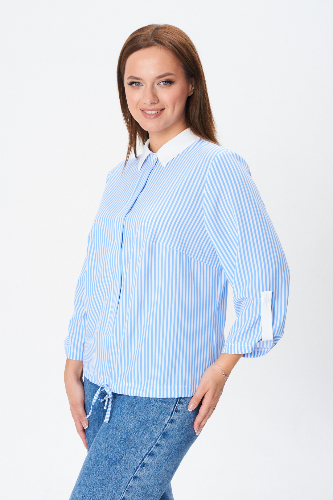 Рубашка MODEMA 770-1 голубая полоска - фото 1