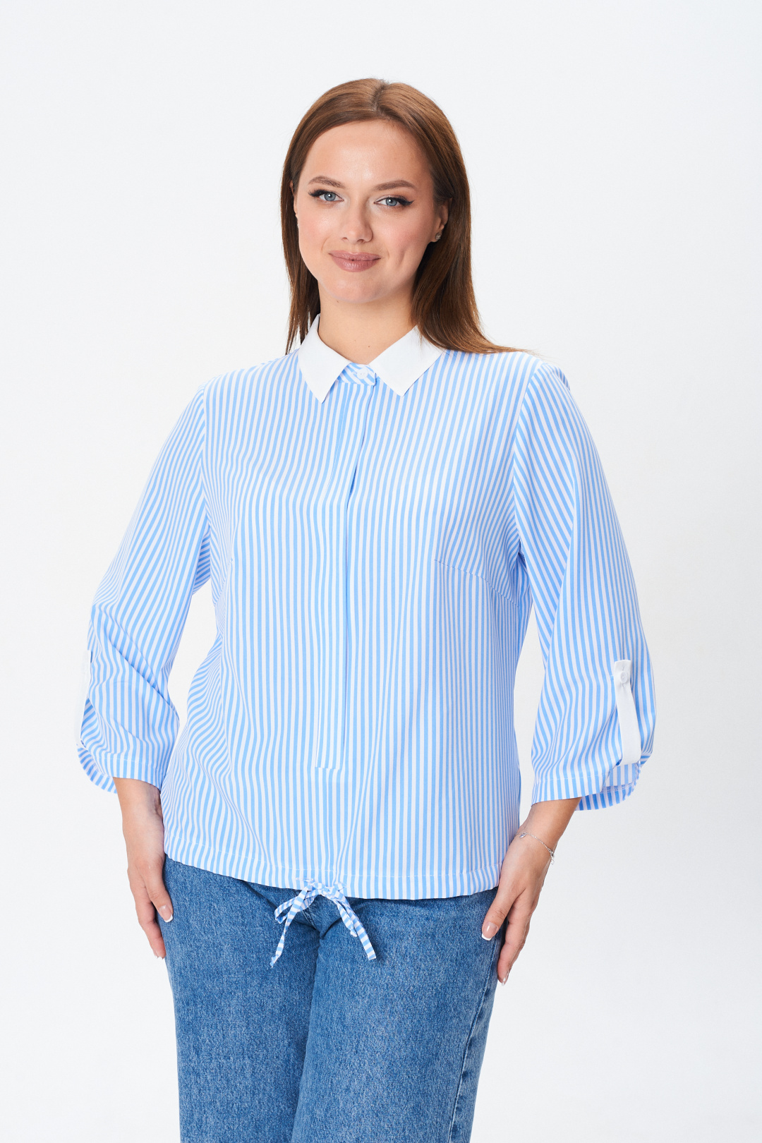 Рубашка MODEMA 770-1 голубая полоска - фото 2