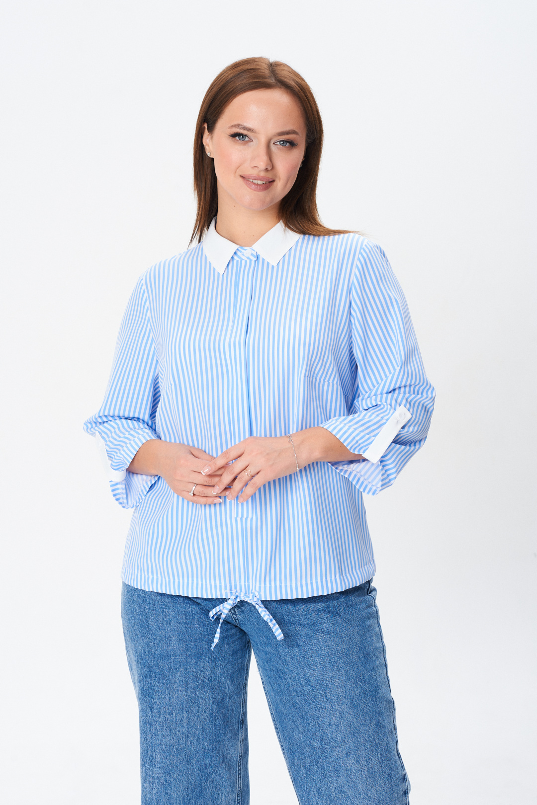 Рубашка MODEMA 770-1 голубая полоска - фото 3