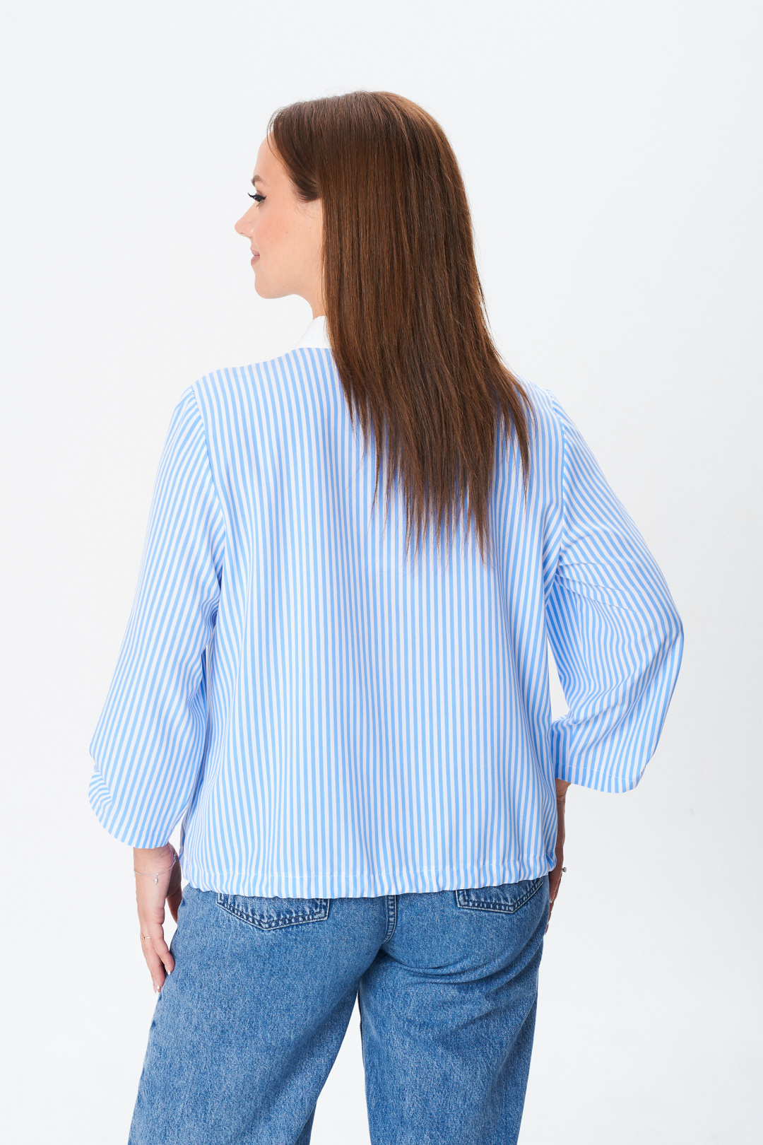 Рубашка MODEMA 770-1 голубая полоска - фото 4