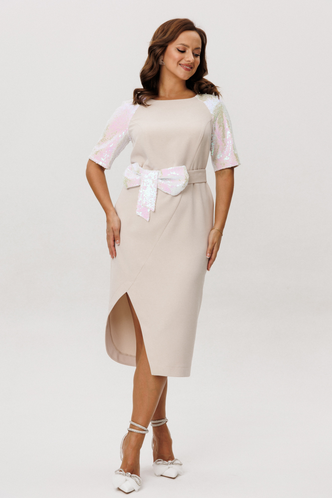 Платье Мублиз 296 экрю - фото 4