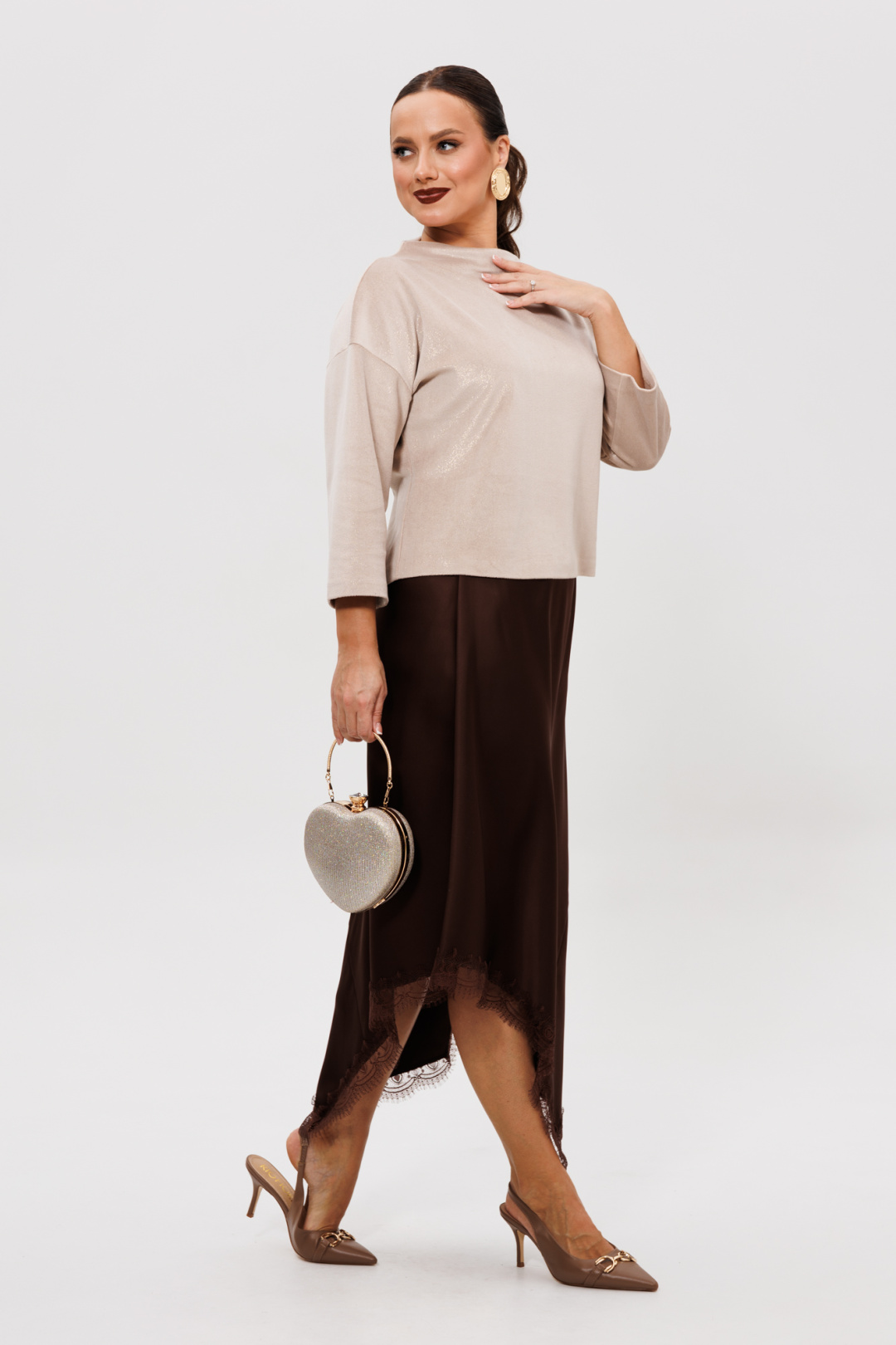 Костюм Мублиз 302 бежевый + шоколад - фото 2