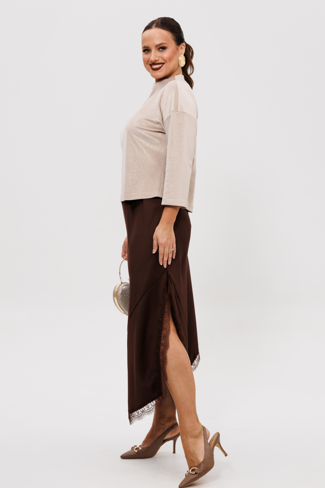 Костюм Мублиз 302 бежевый + шоколад - фото 4