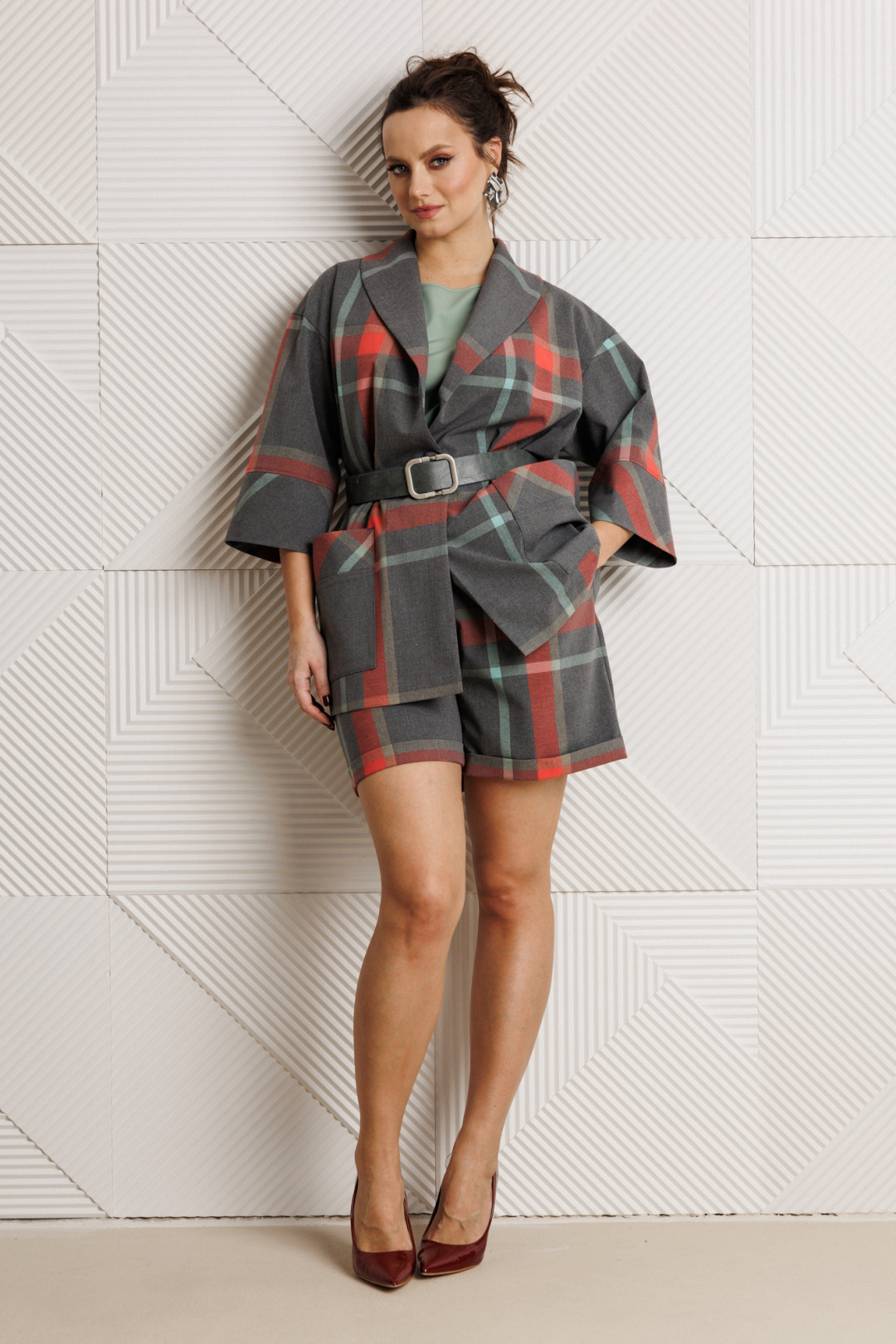 Костюм Мублиз 304 серая клетка