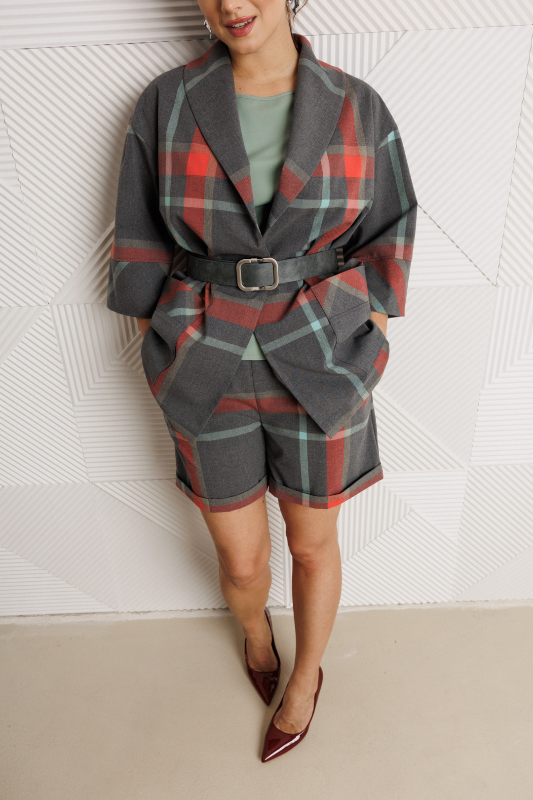 Костюм Мублиз 304 серая клетка