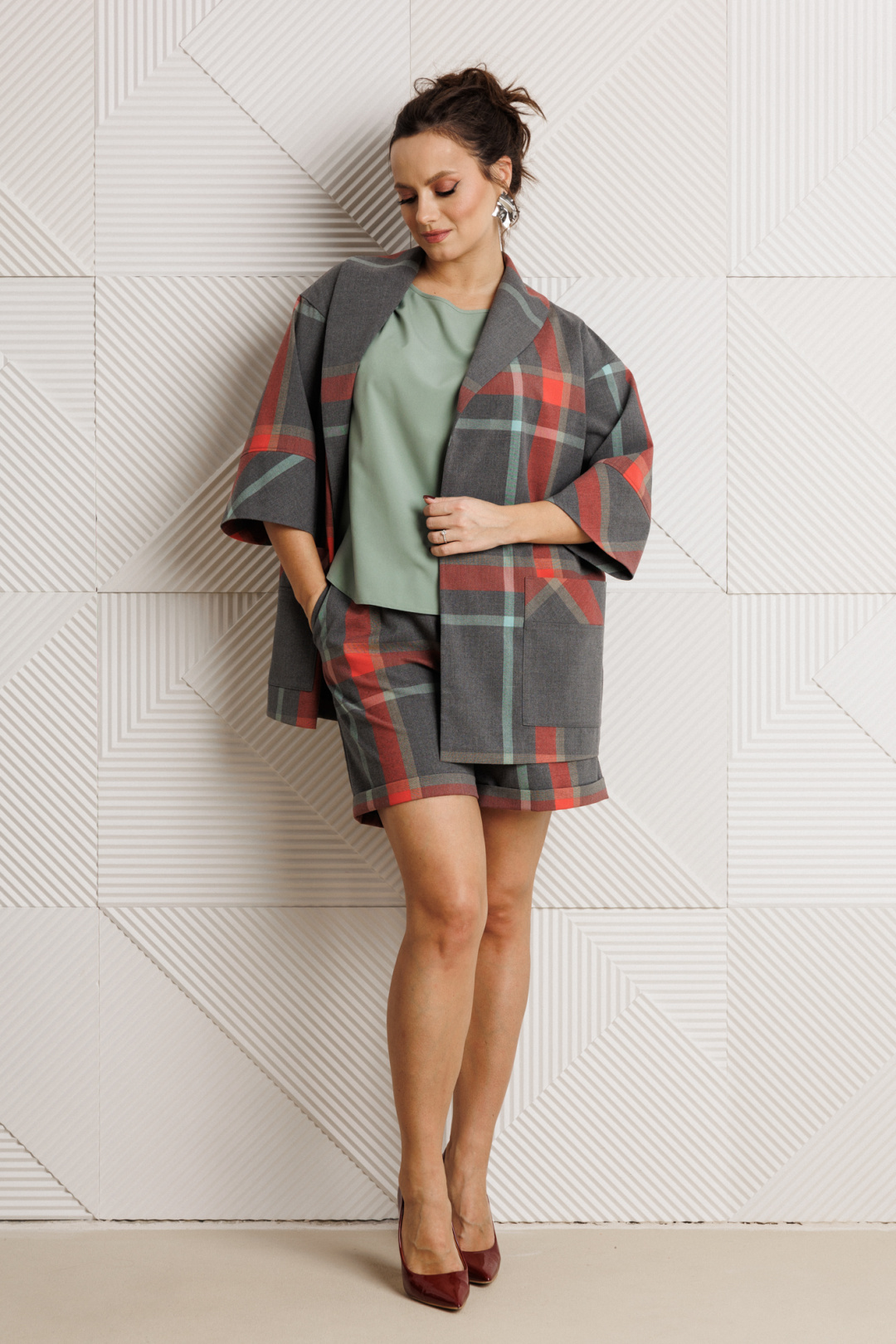 Костюм Мублиз 304 серая клетка