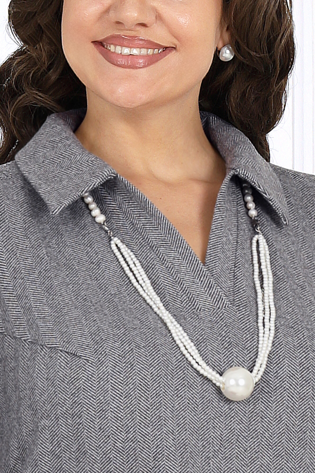 Платье Ninele 6009 светло-серый - фото 6