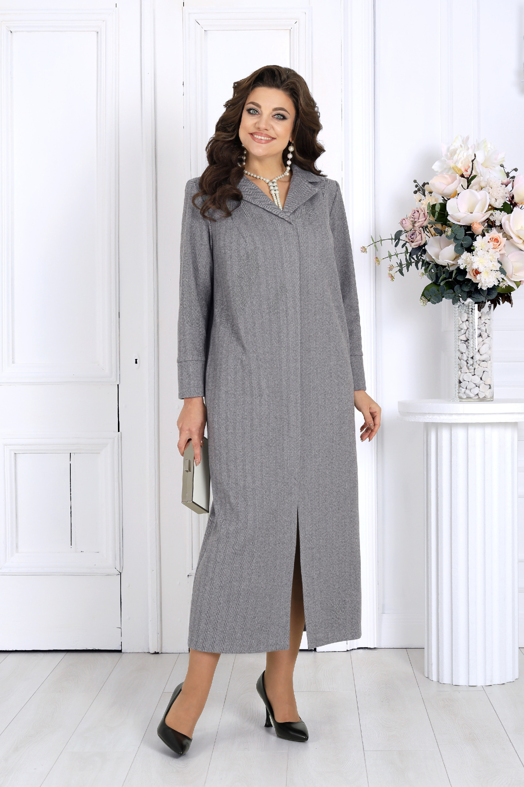 Платье Ninele 6090 светло-серый - фото 3