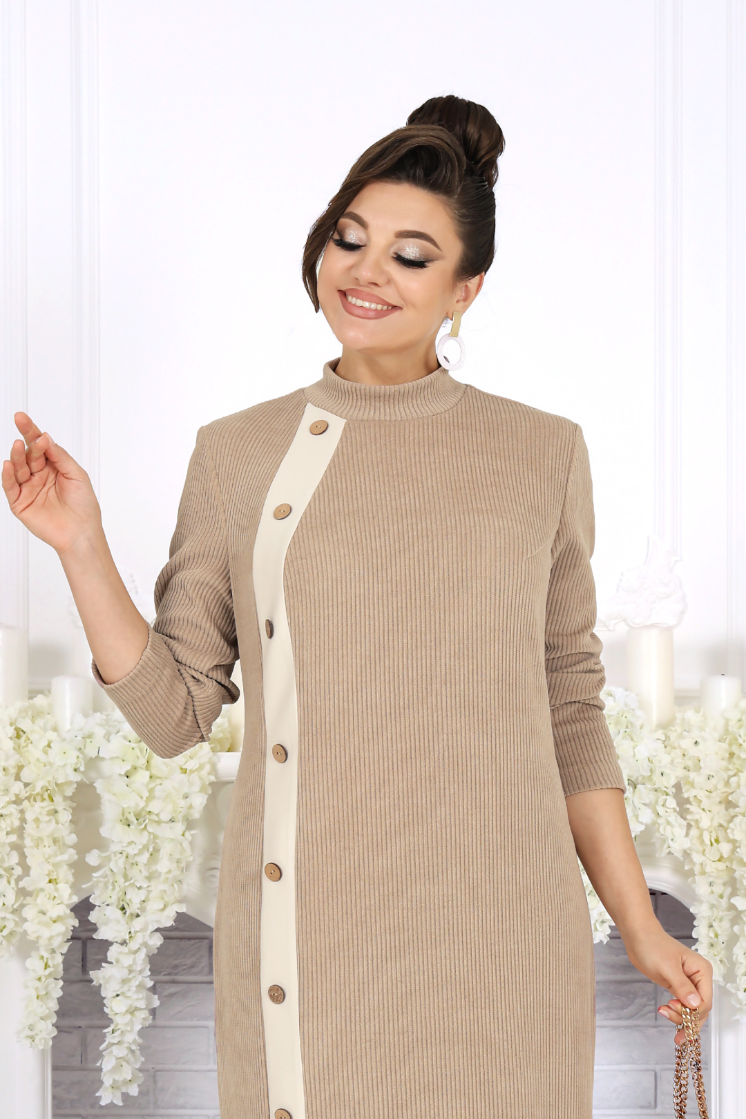 Платье Ninele 6094 бежевый - фото 6