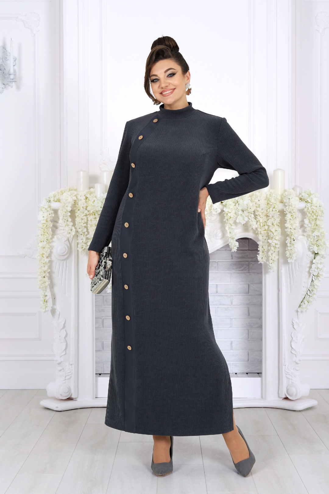 Платье Ninele 6094 серый - фото 3