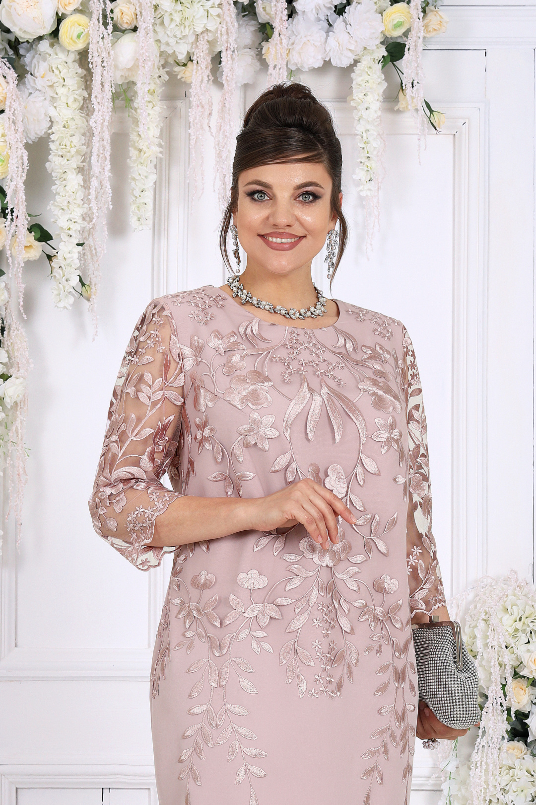 Платье Ninele 6153 пудровый
