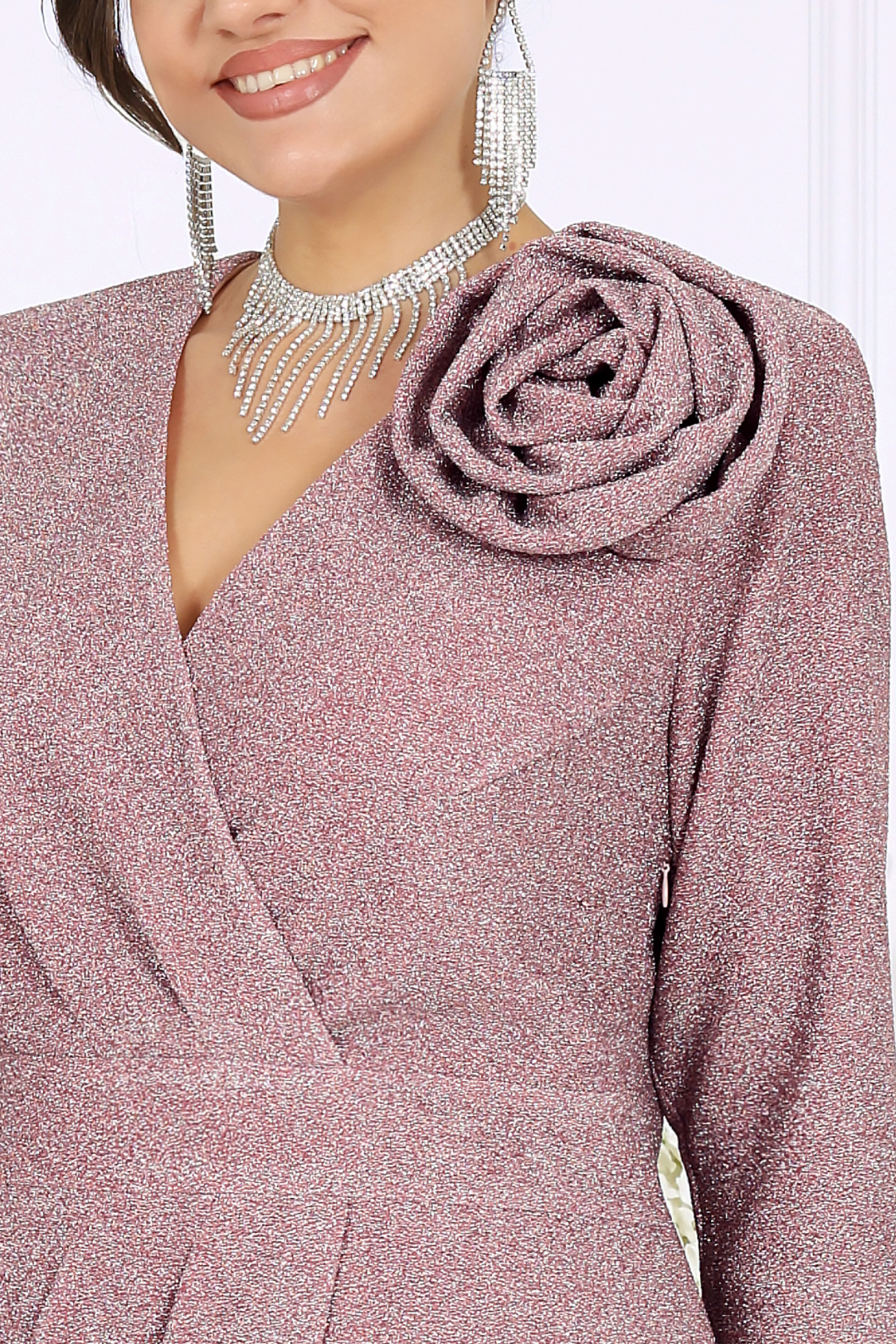 Платье Ninele 7499 пудра - фото 3