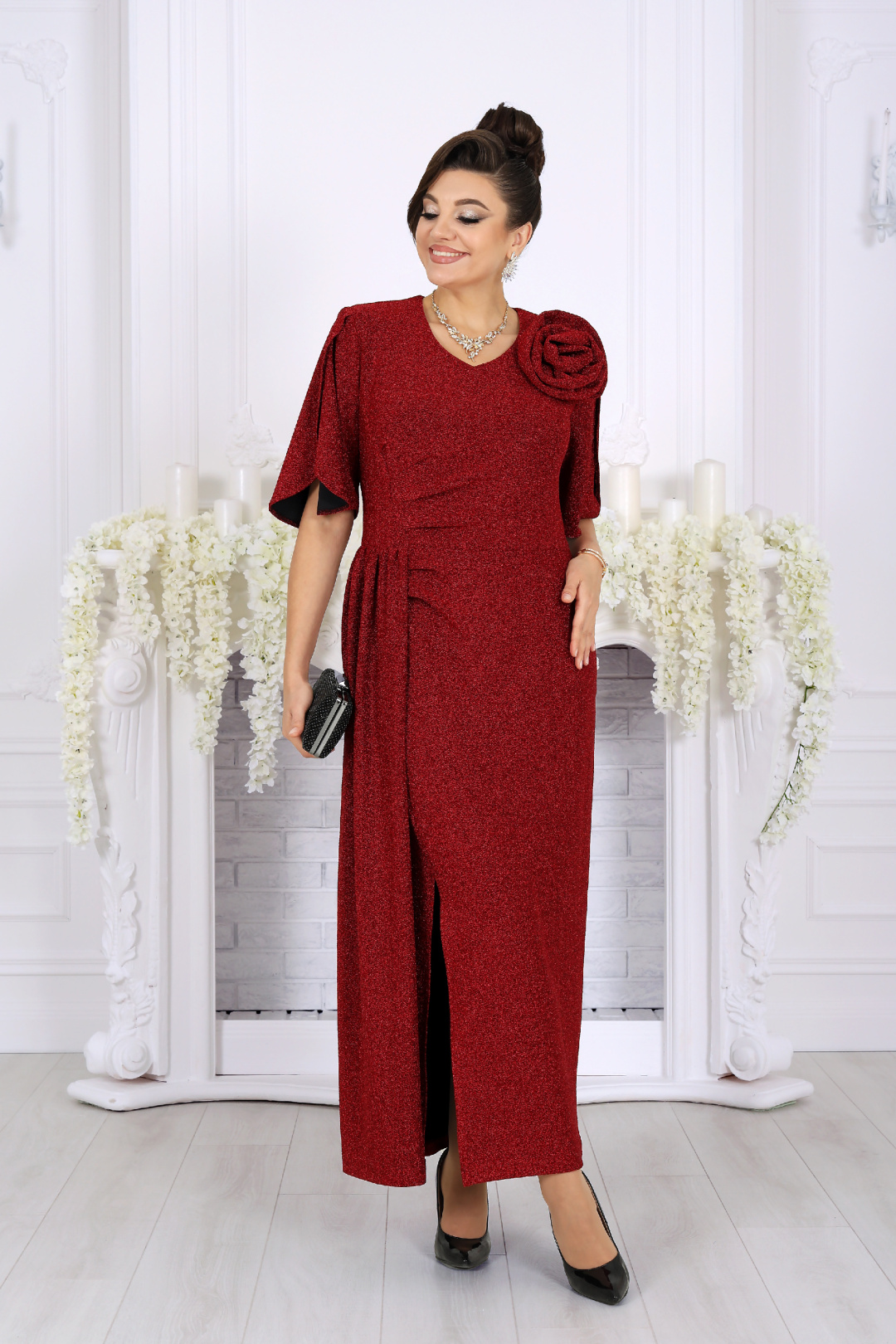 Платье Ninele 7509 красный - фото 3