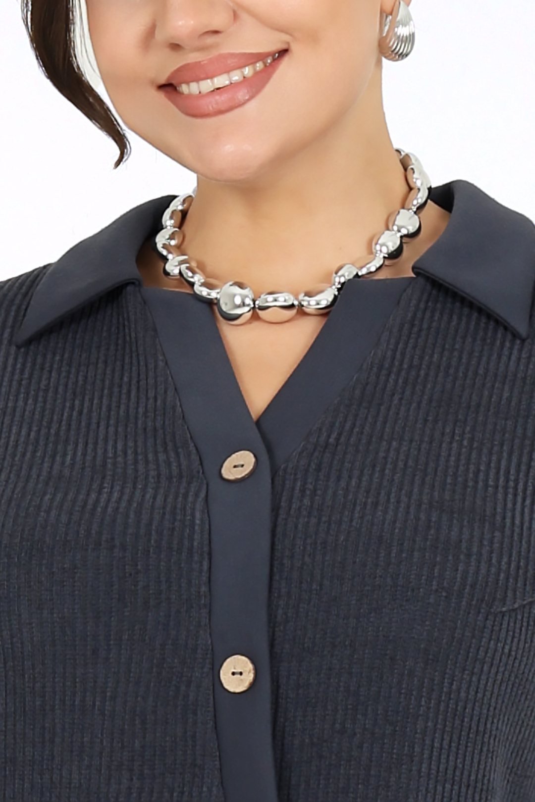 Платье Ninele 7519 серый - фото 2