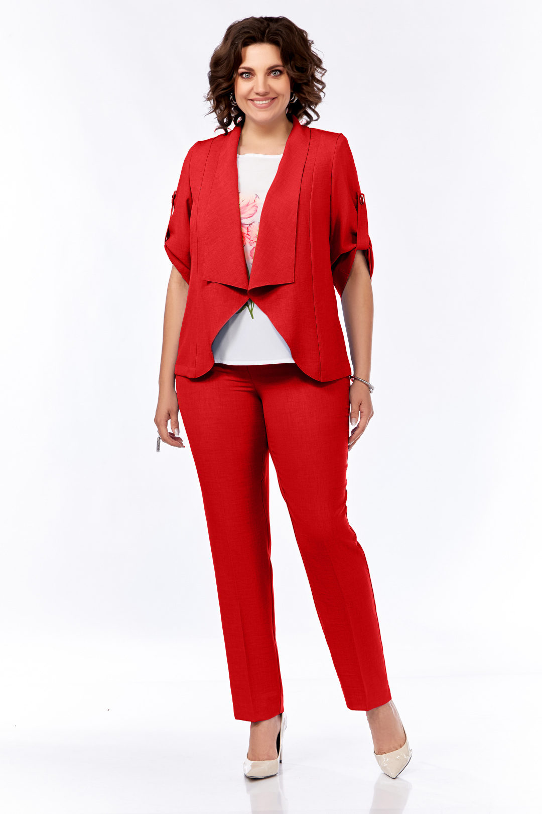 Костюм Ольга Стиль С 176/1 красный - фото 1