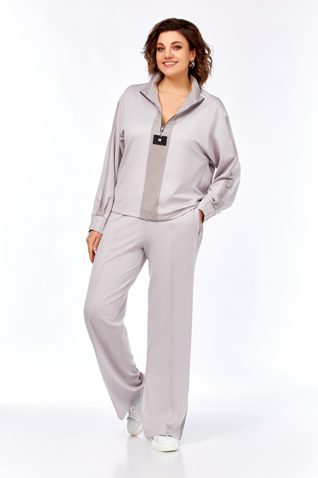 Костюм Ольга Стиль С1001 светло-серый - фото 3