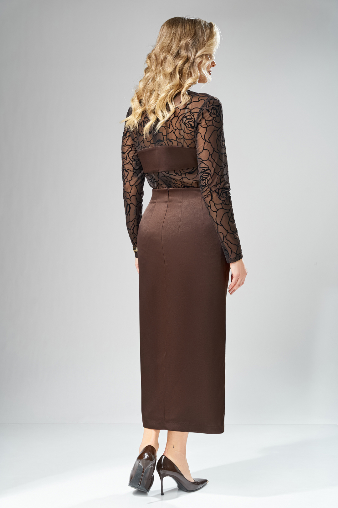 Костюм Ольга Стиль С1003 шоколадный - фото 2