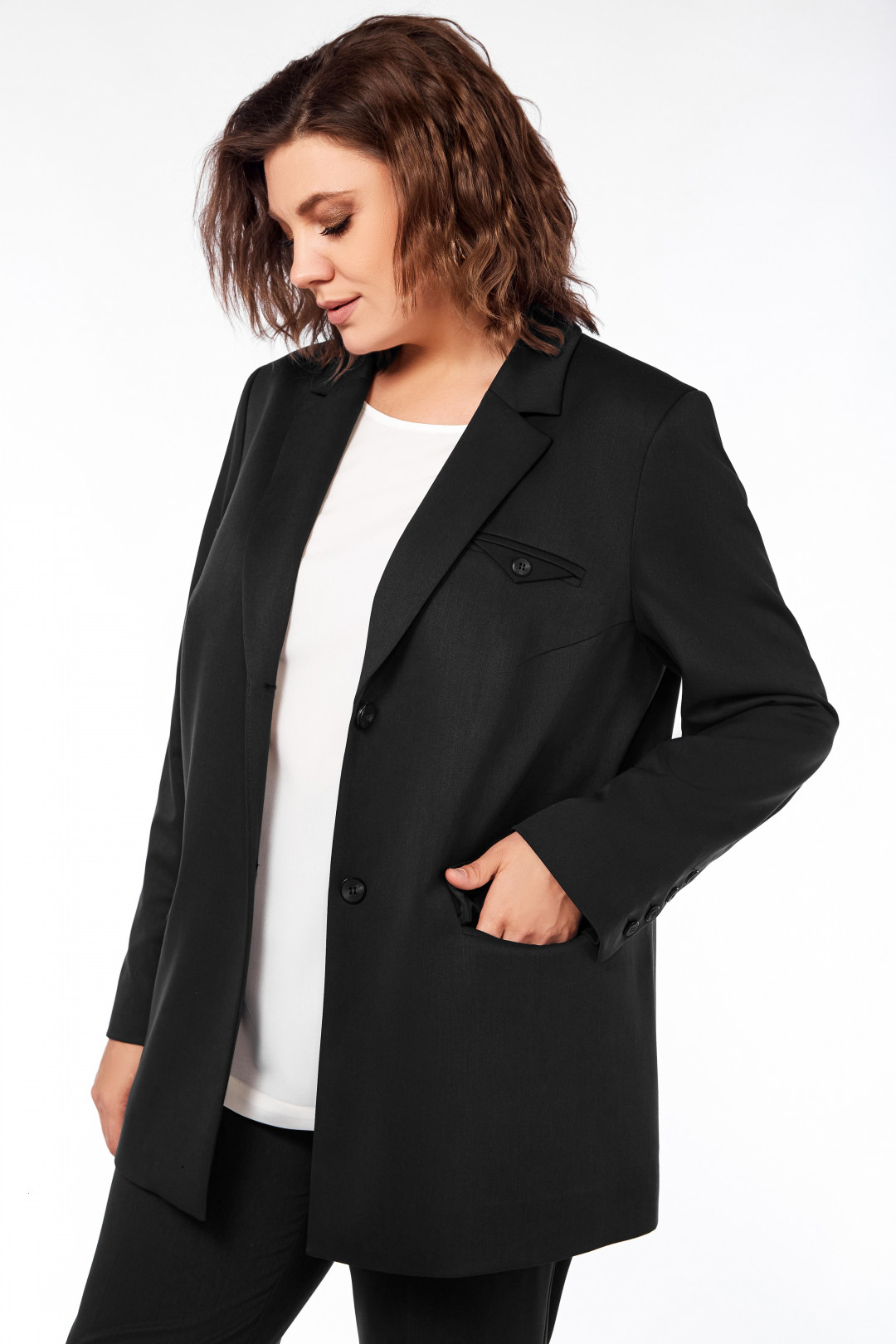 Костюм Ольга Стиль С823 черный - фото 2