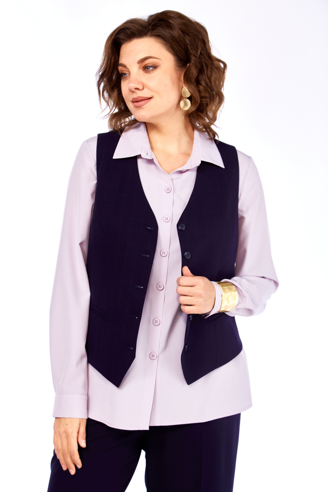 Комплект Ольга Стиль С979 темно-синий - фото 2