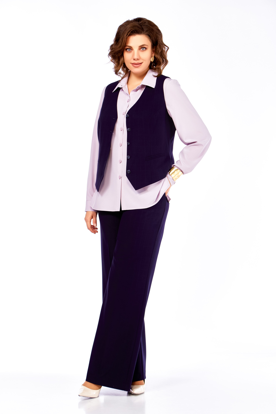 Комплект Ольга Стиль С979 темно-синий - фото 3