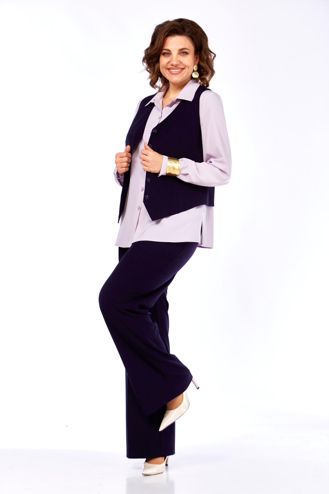 Комплект Ольга Стиль С979 темно-синий - фото 5