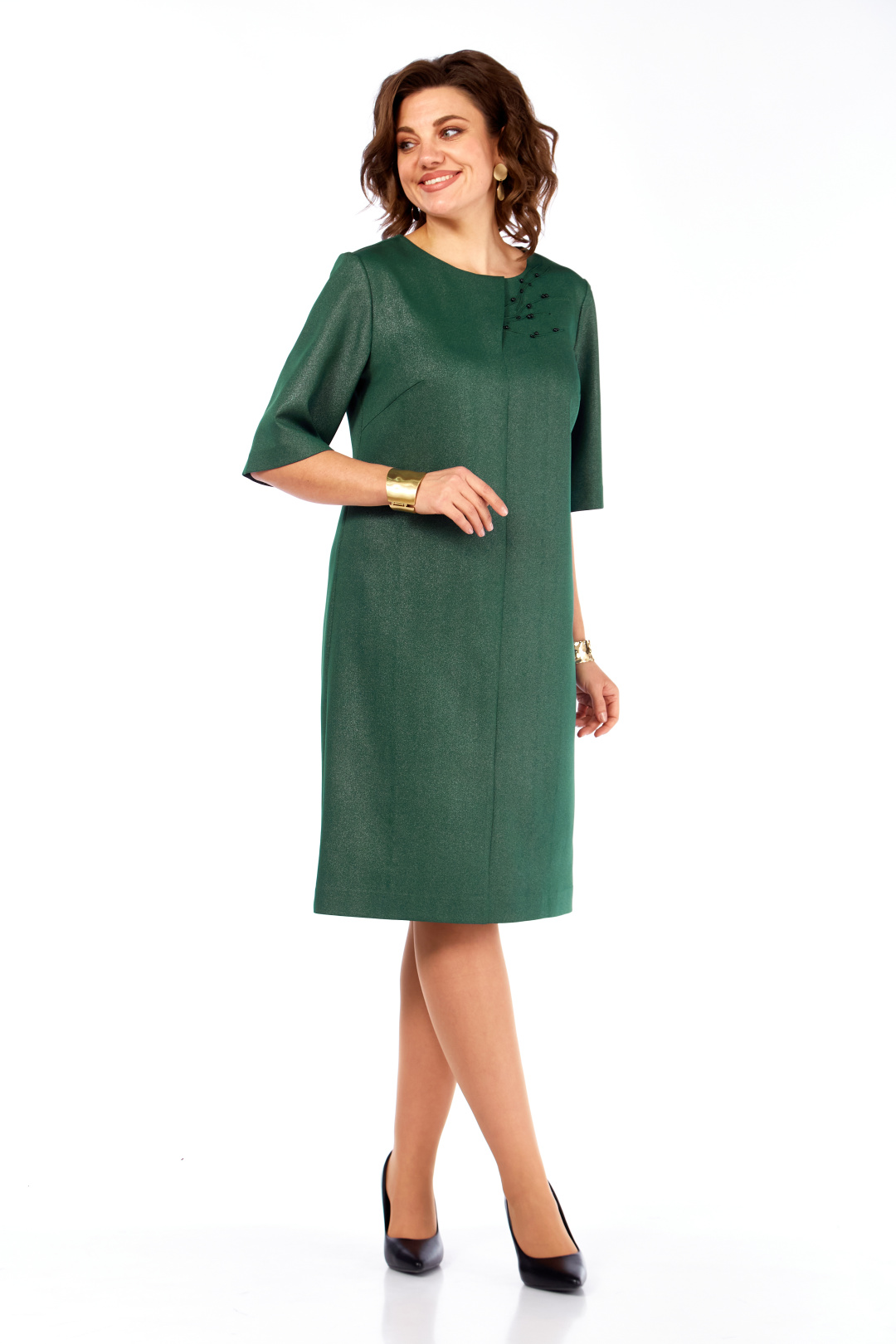 Платье Ольга Стиль С980 зеленый - фото 1