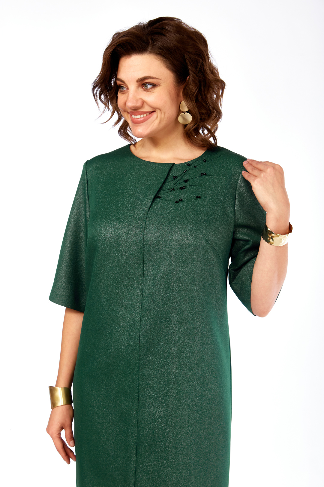 Платье Ольга Стиль С980 зеленый - фото 2