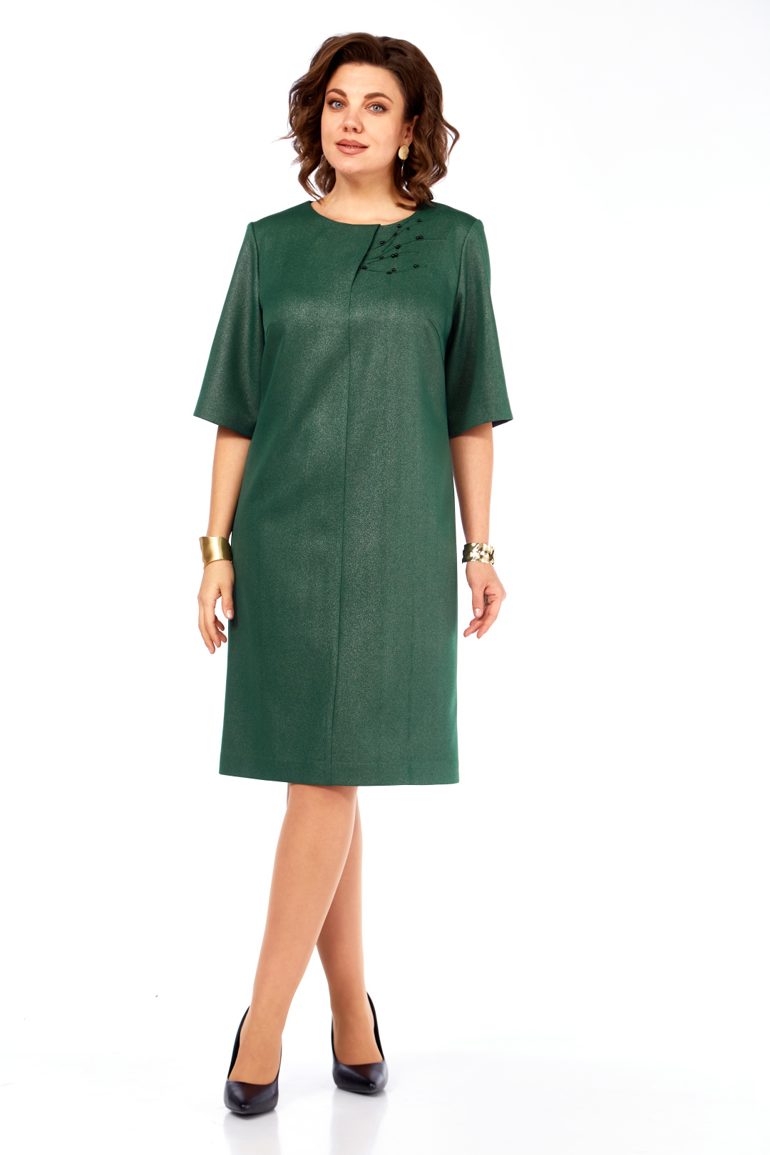 Платье Ольга Стиль С980 зеленый - фото 6