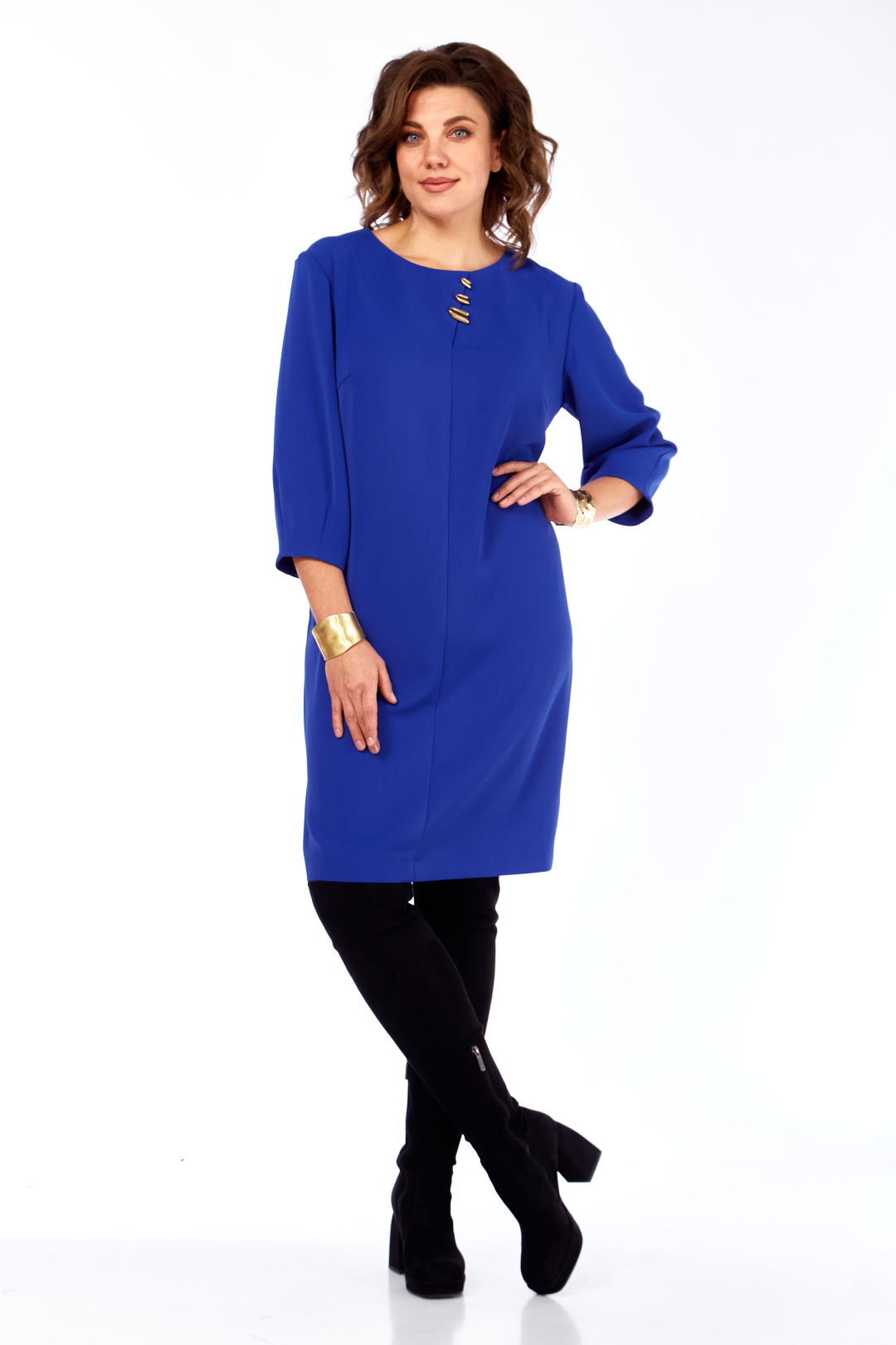 Платье Ольга Стиль С983 васильковый