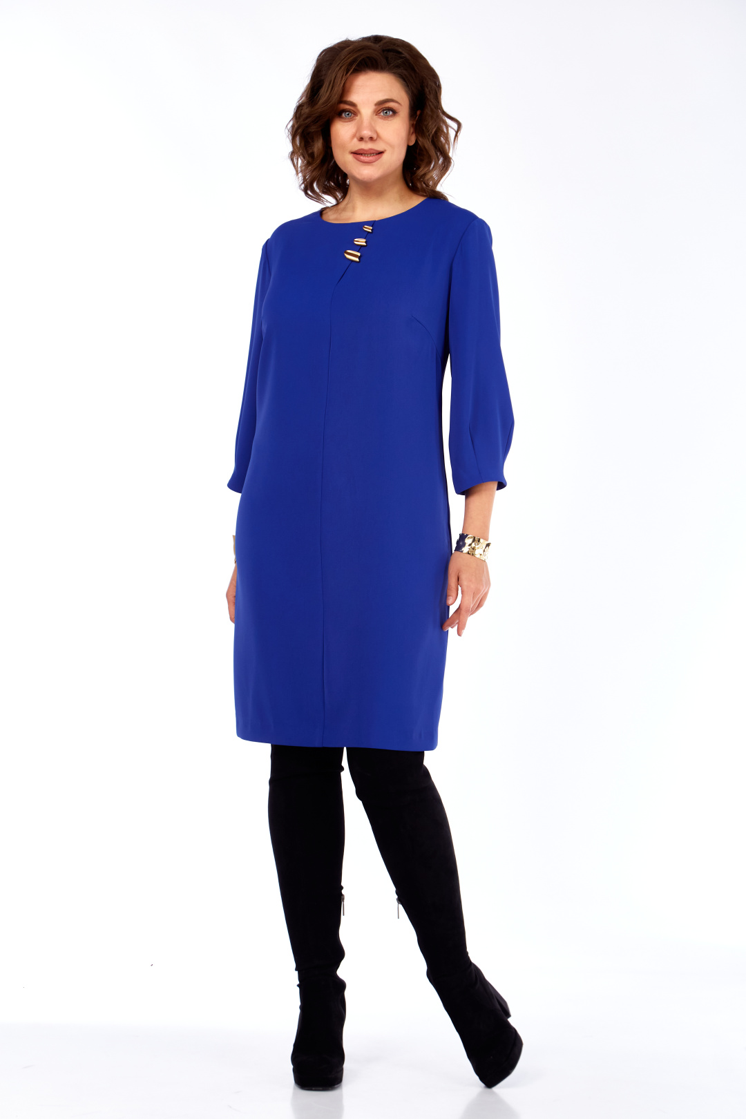 Платье Ольга Стиль С983 васильковый - фото 3