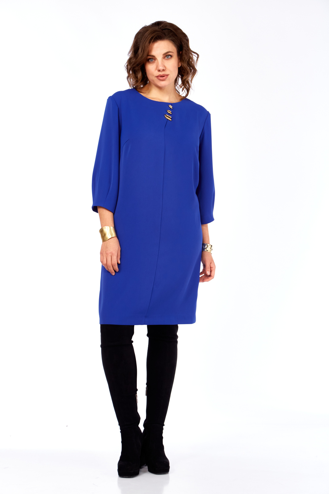 Платье Ольга Стиль С983 васильковый - фото 4