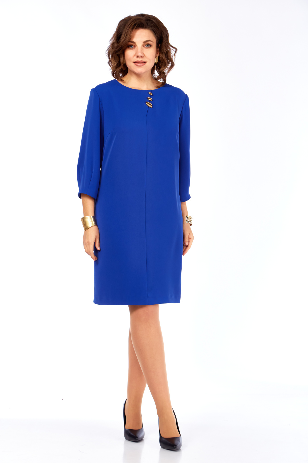 Платье Ольга Стиль С983 васильковый - фото 5