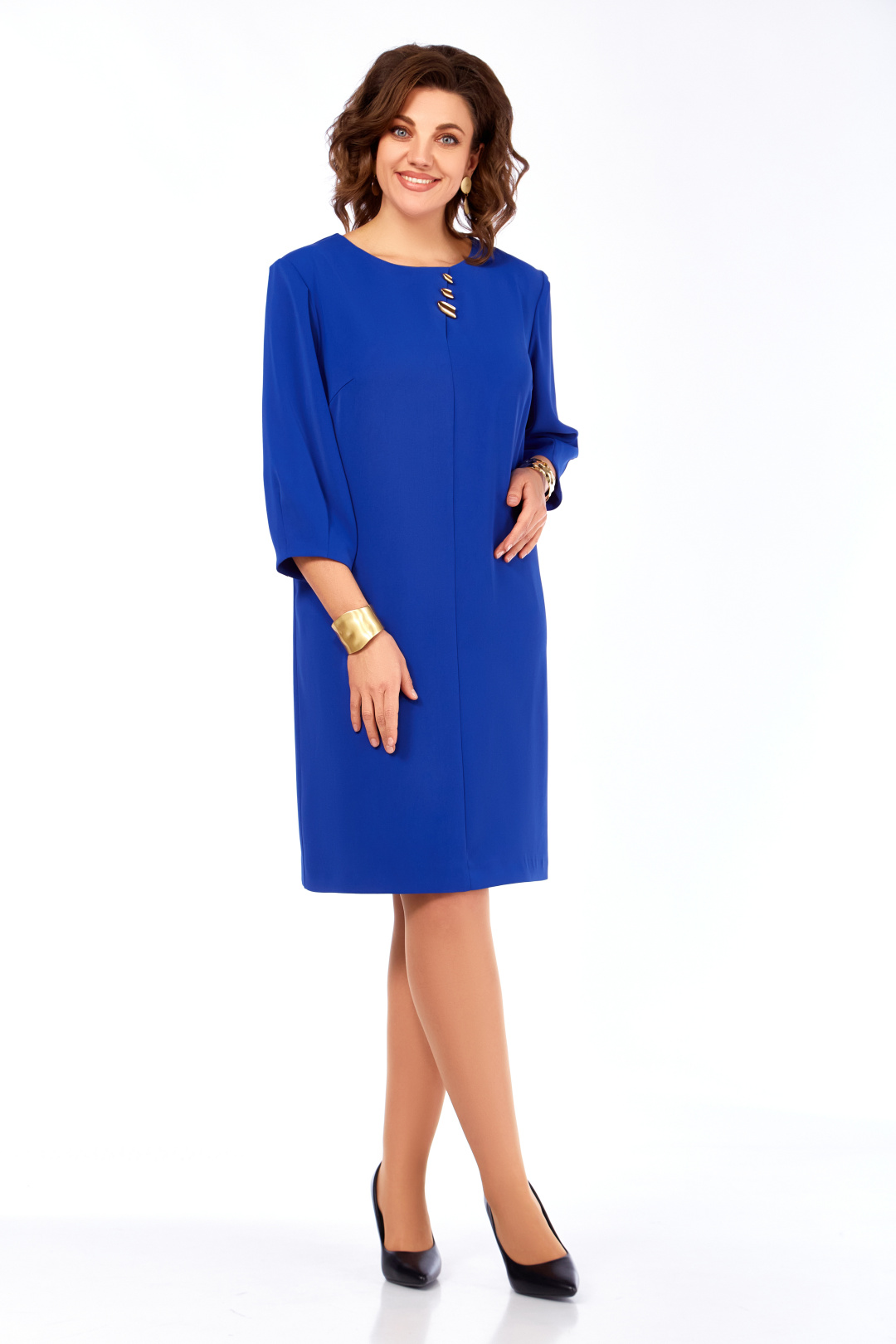 Платье Ольга Стиль С983 васильковый - фото 6