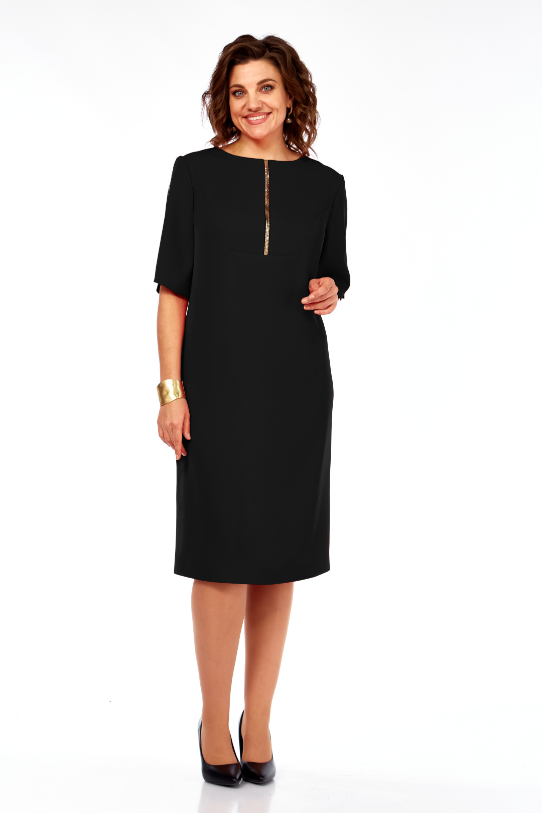 Платье Ольга Стиль С984 черный - фото 1