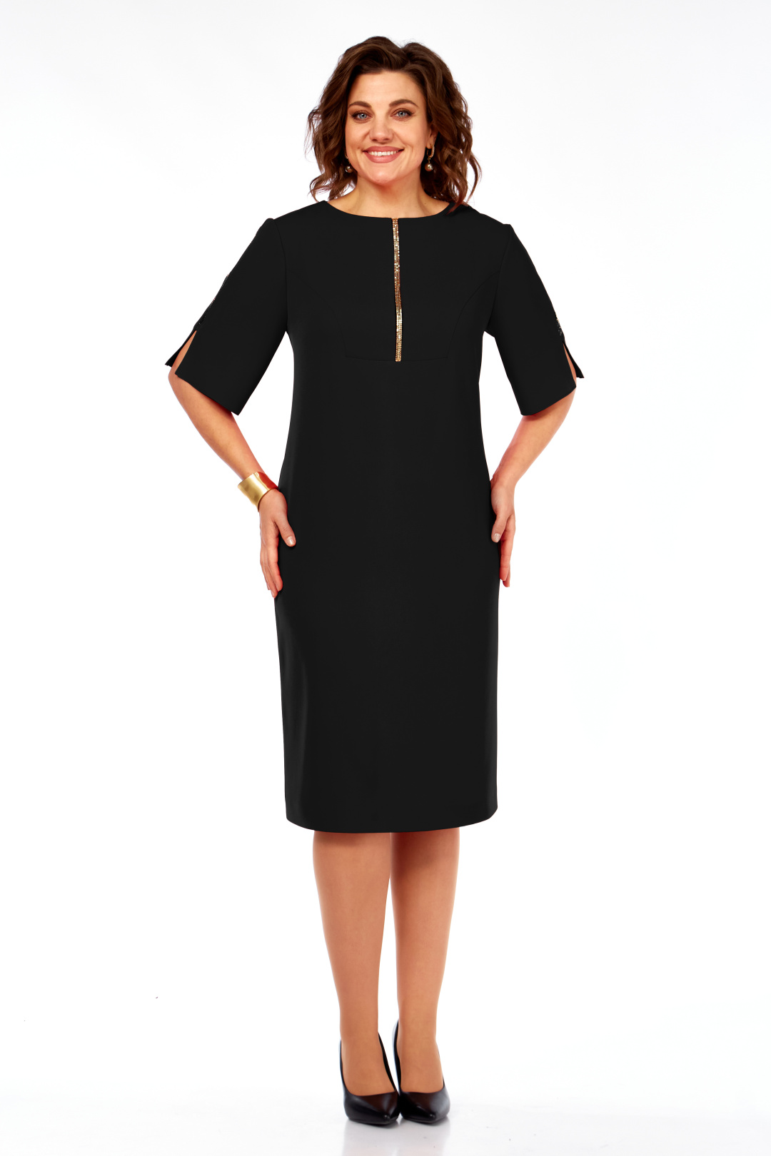 Платье Ольга Стиль С984 черный - фото 3