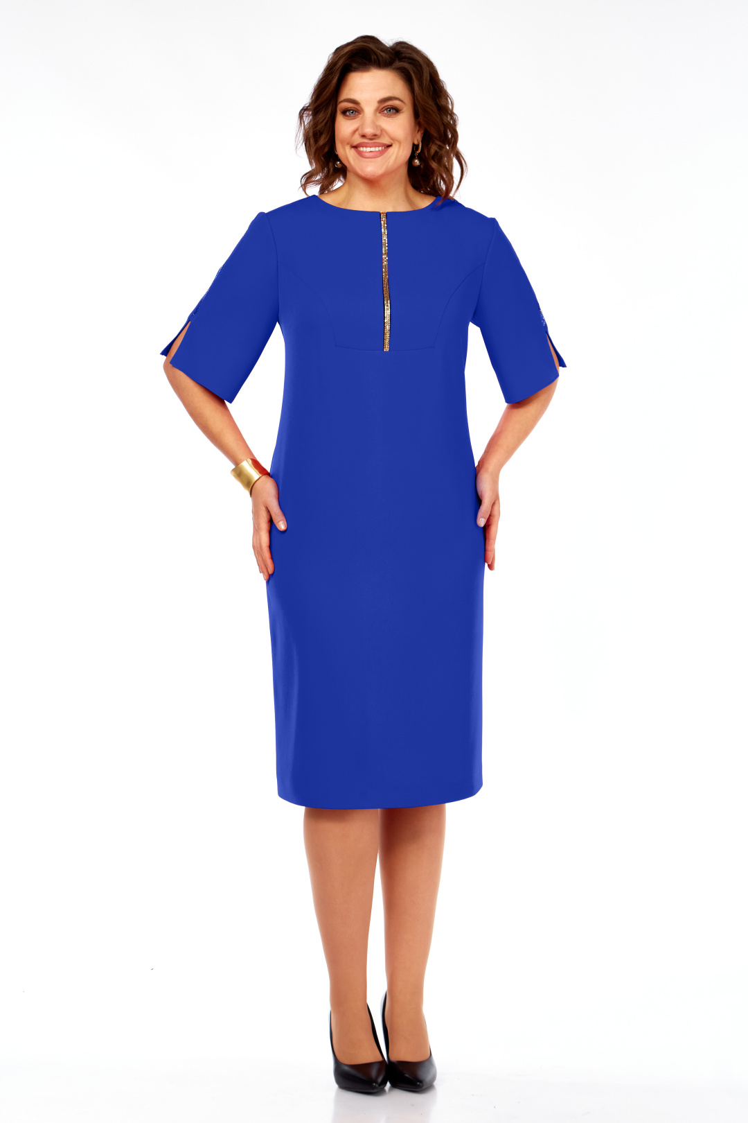 Платье Ольга Стиль С984 василек - фото 3