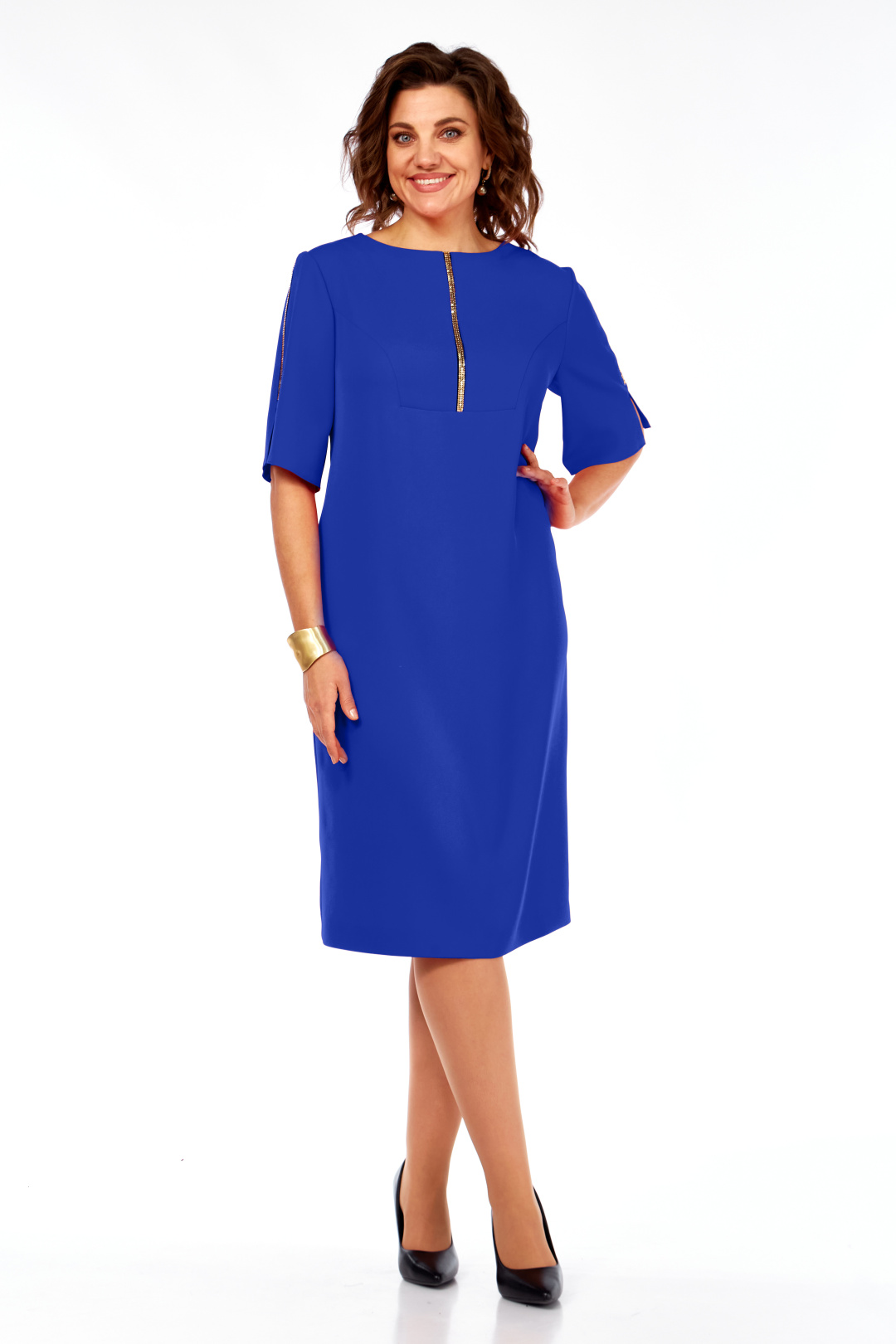 Платье Ольга Стиль С984 василек - фото 4