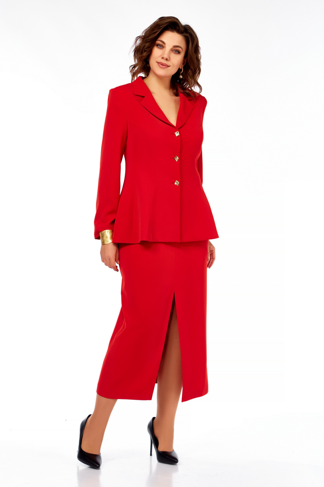 Костюм Ольга Стиль С985 красный - фото 3